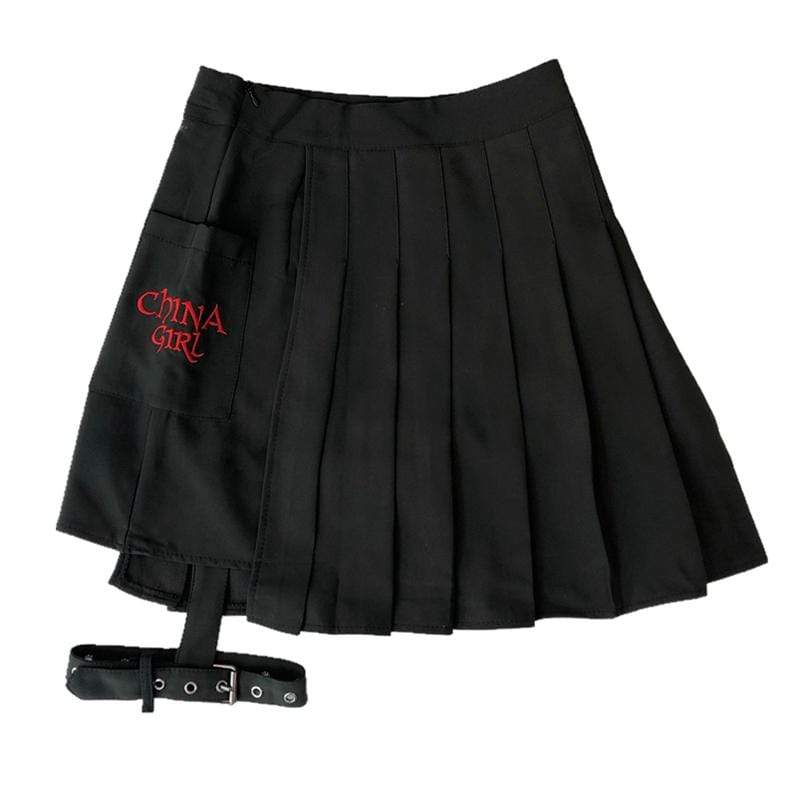 Women's Two-Pieces Pleated Skirts With Leg Ring