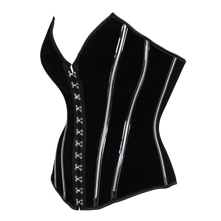 Women's V-neck Lines Design Lace-up Overbust Corsets