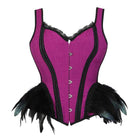 Corsés con dobladillo de encaje de color en contraste vintage para mujer