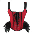 Corsés con dobladillo de encaje de color en contraste vintage para mujer