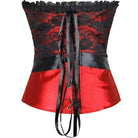 Damen Vintage Floral Mesh Satin Overbust Korsetts