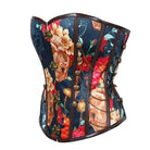 Corsets Overbust multi-chaînes à imprimé floral vintage pour femmes