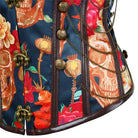 Corsets Overbust multi-chaînes à imprimé floral vintage pour femmes