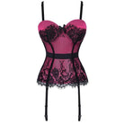Damen Vintage Gothic Blumenspitze Overbust Korsetts
