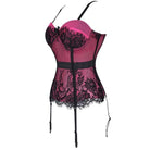 Damen Vintage Gothic Blumenspitze Overbust Korsetts