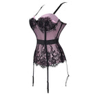Damen Vintage Gothic Blumenspitze Overbust Korsetts