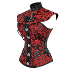 Damen Vintage Jacquard Kragen mit Overbust Korsetts