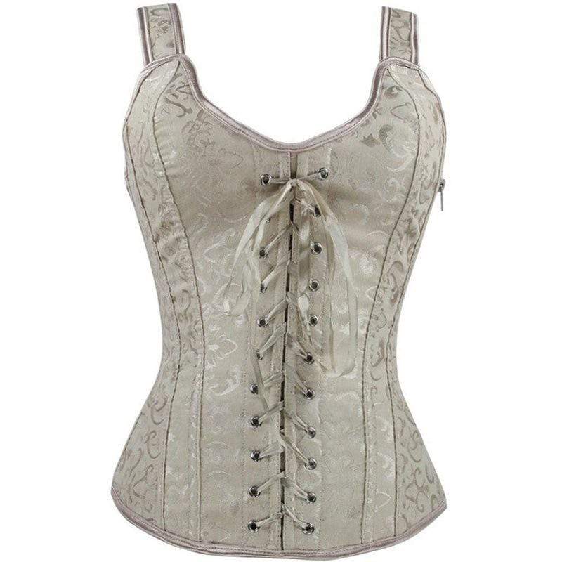 Women's Vintage Jacquard Strappy Overbust Corsets