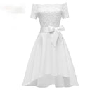 Women's Vintage Off Shoulder Lace Party Dresses Wedding Dress