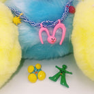 Pink Kawaii Women's Beads Twining Rabbit Necklace