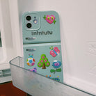 Rosa Kawaii Damen Cartoon Bedruckte Kühlschrank-Handyhülle