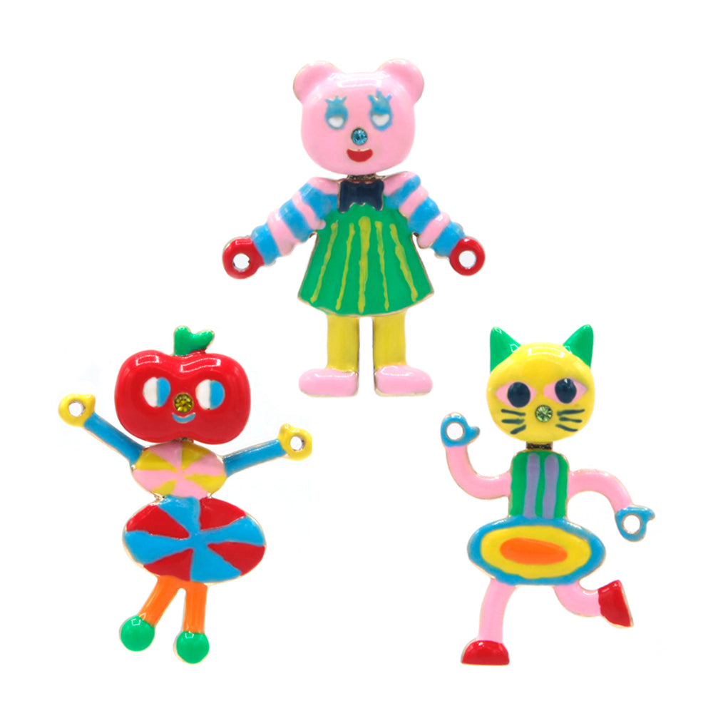 Pink Kawaii Women's Chromatic Animal Earrings