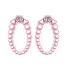 Pink Kawaii Women's Heart Zircon Annular Earrings