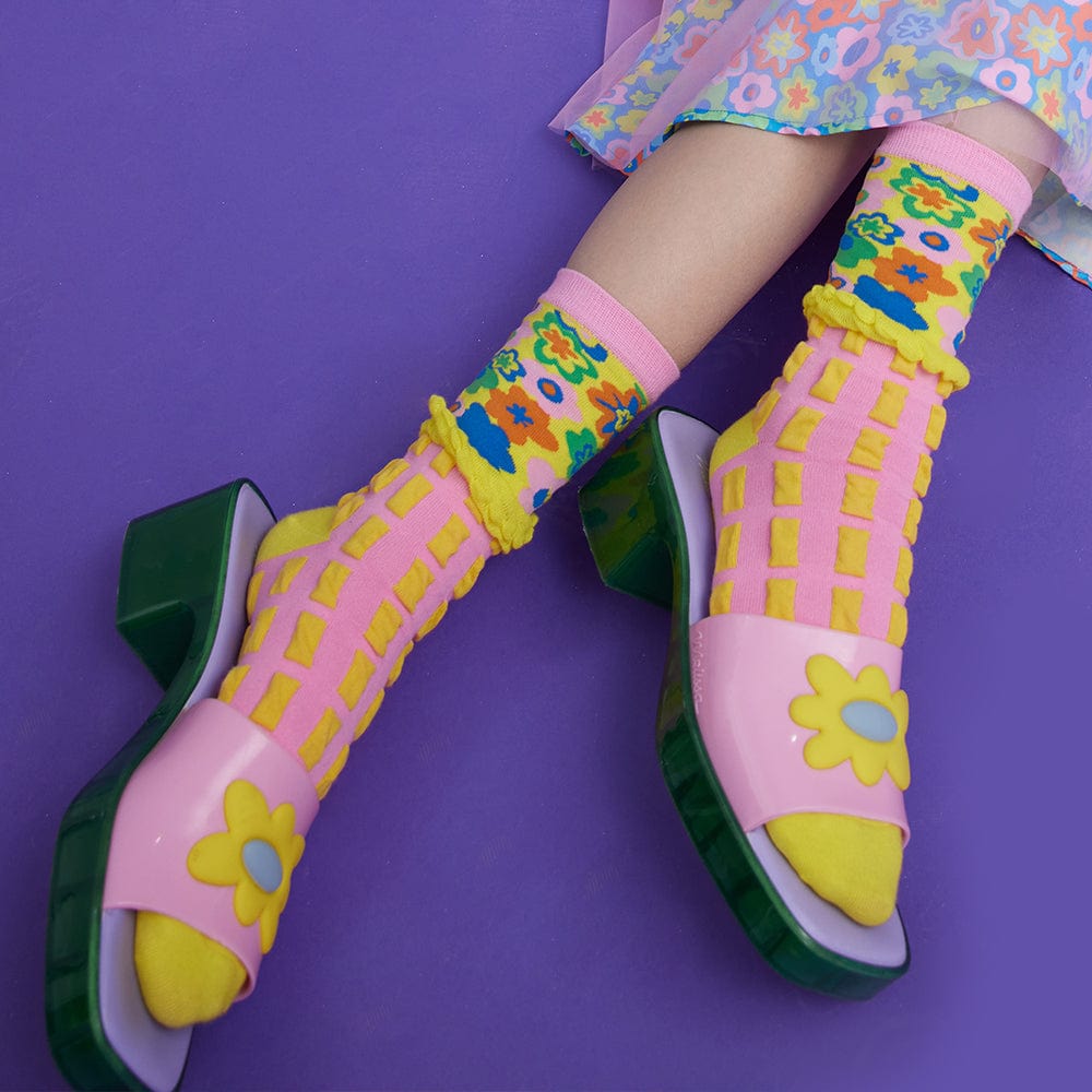Pink Kawaii Women's Ruffled Socks