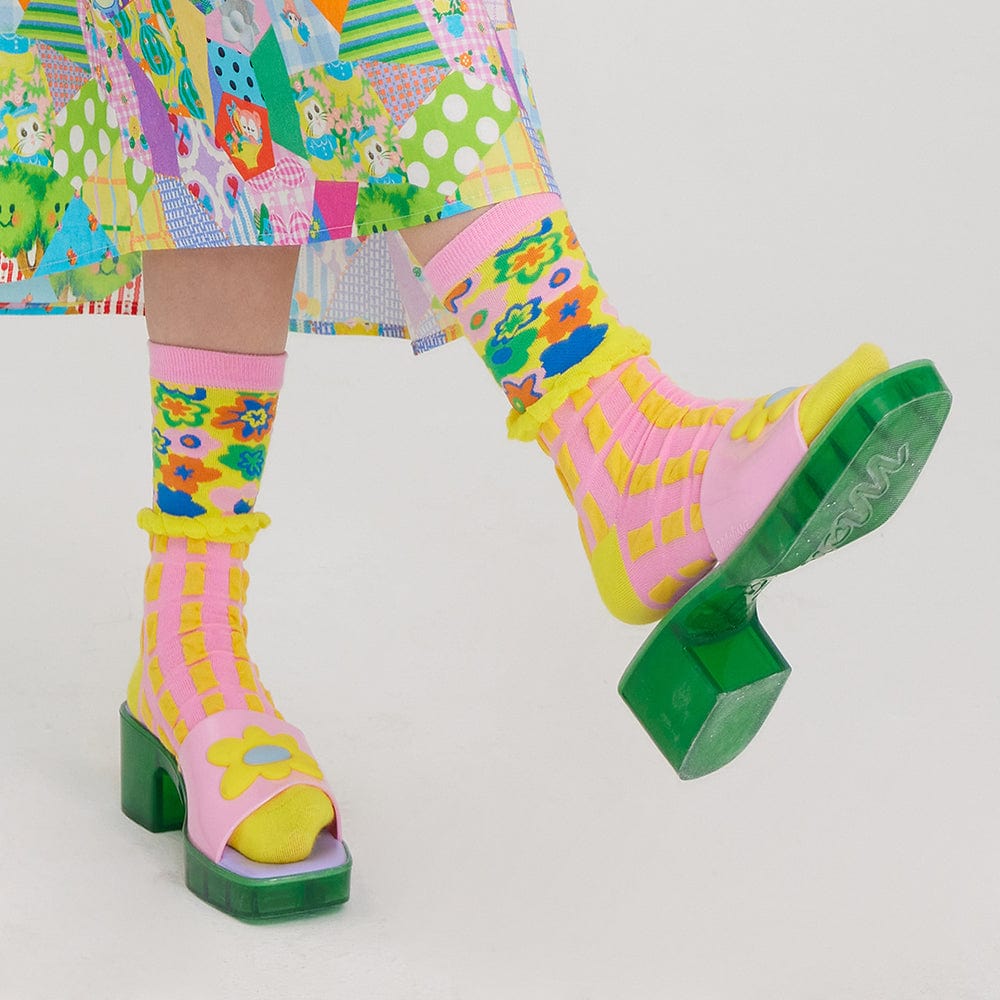 Pink Kawaii Women's Ruffled Socks