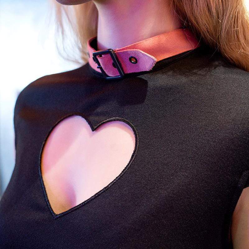 Women's Belt Heart Shape Hollowed Lace-Side Dresses