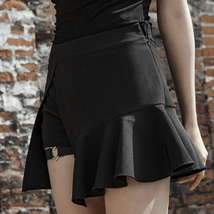 Women's Goth Fake Two-Piece Fishtail A-Line Skirt