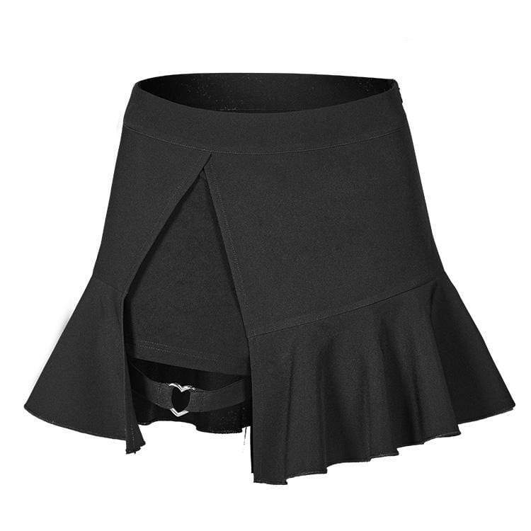 Women's Goth Fake Two-Piece Fishtail A-Line Skirt