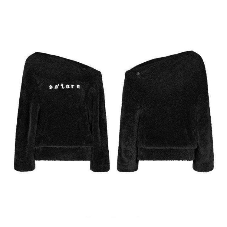 Women's Goth Sloping Shoulder Mohair Sweater