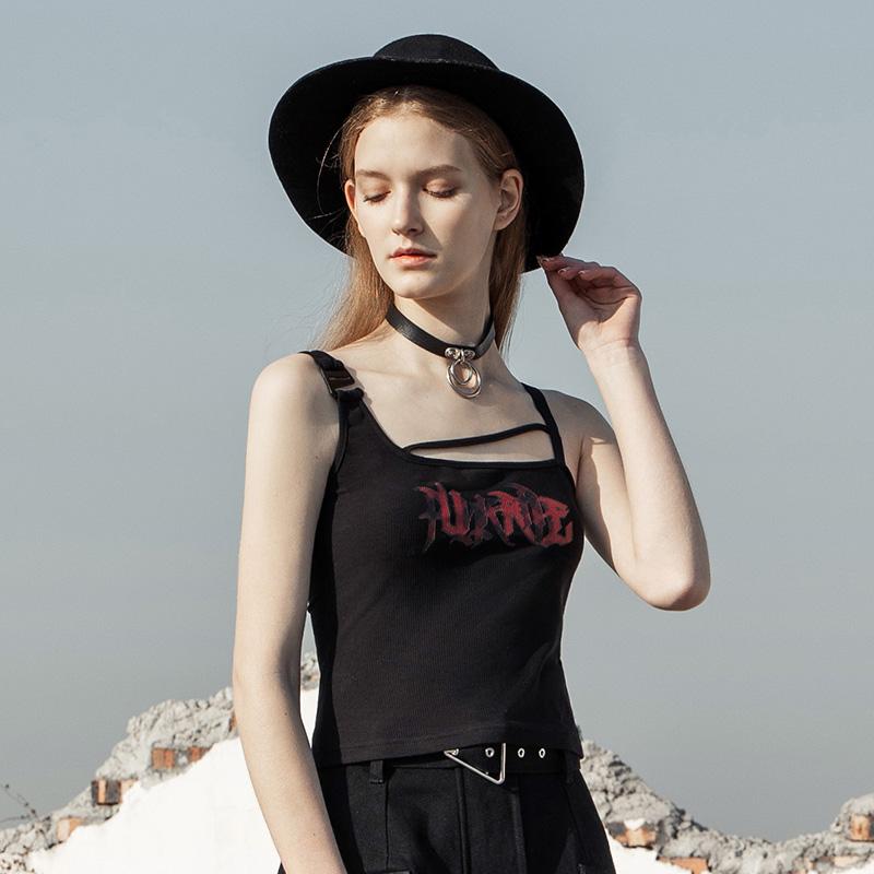 Women's Goth Straps Slim-fitted Tank Tops