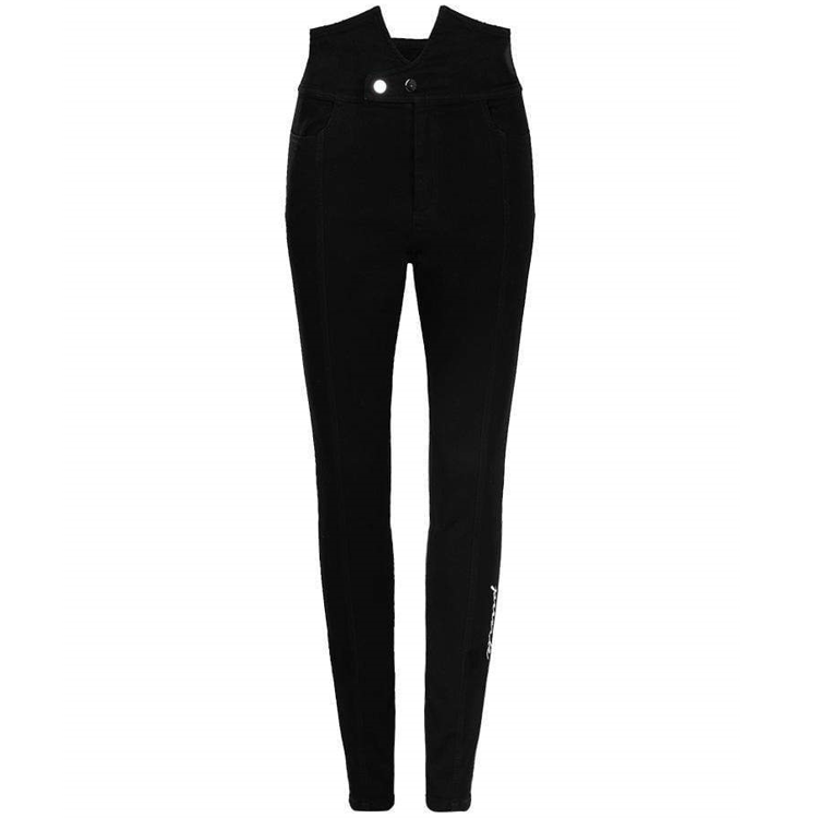 Women's Gothic High Waist Embroidered Skinny Pants