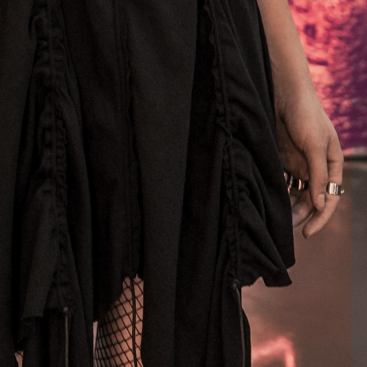 Women's Gothic Irregular Hem Ruched Slip Dresses
