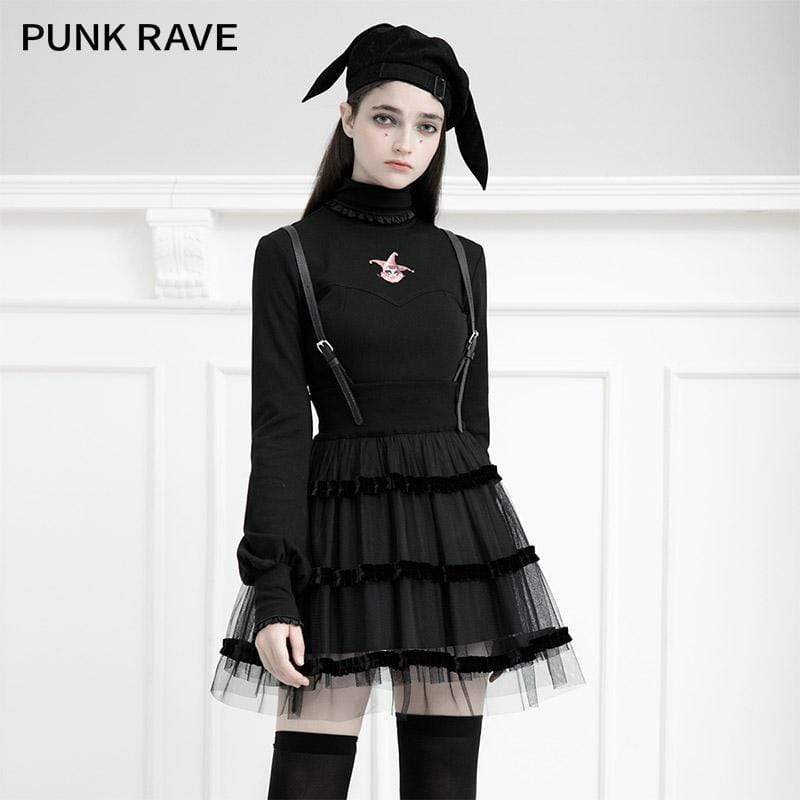 Women's Gothic Mesh Double Layered Overall Skirts – Punk Design