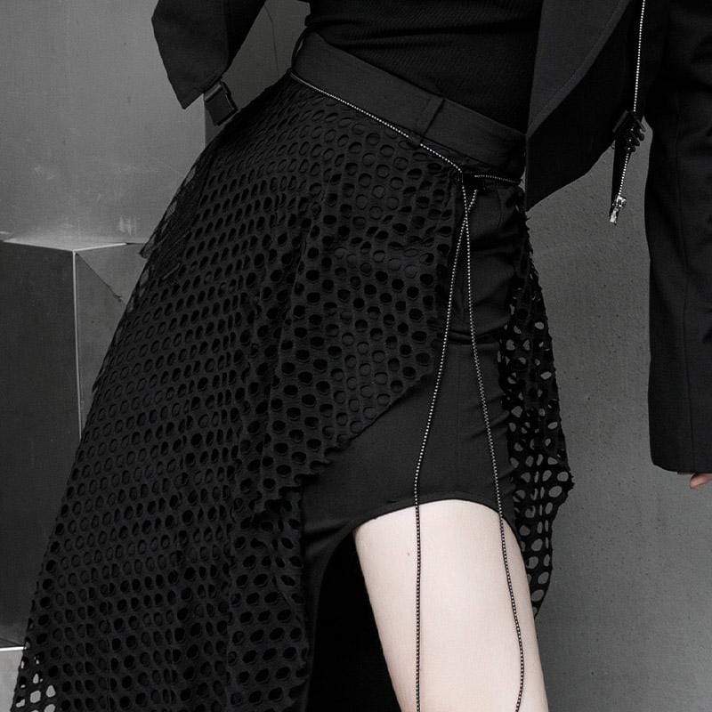 Women's Gothic Mesh Splicing A-line Skirts