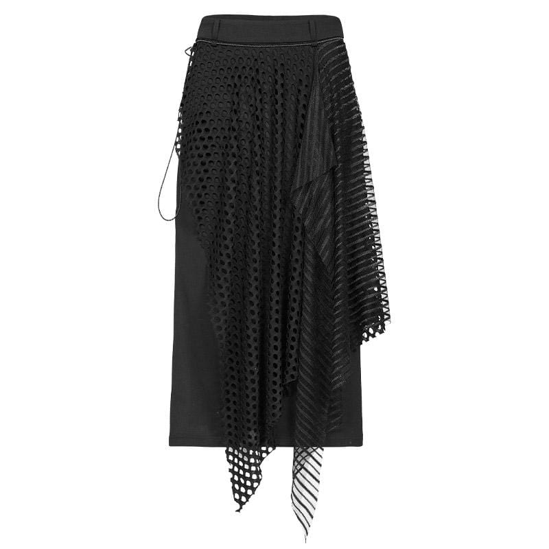 Women's Gothic Mesh Splicing A-line Skirts