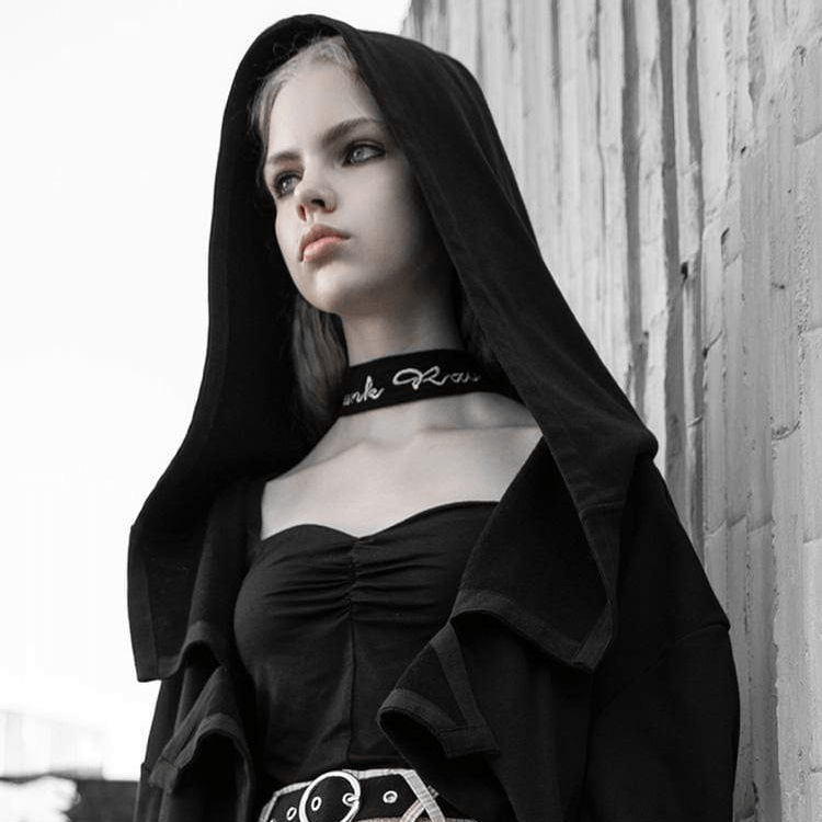 Women's Gothic Single Button Hooded Short Coats