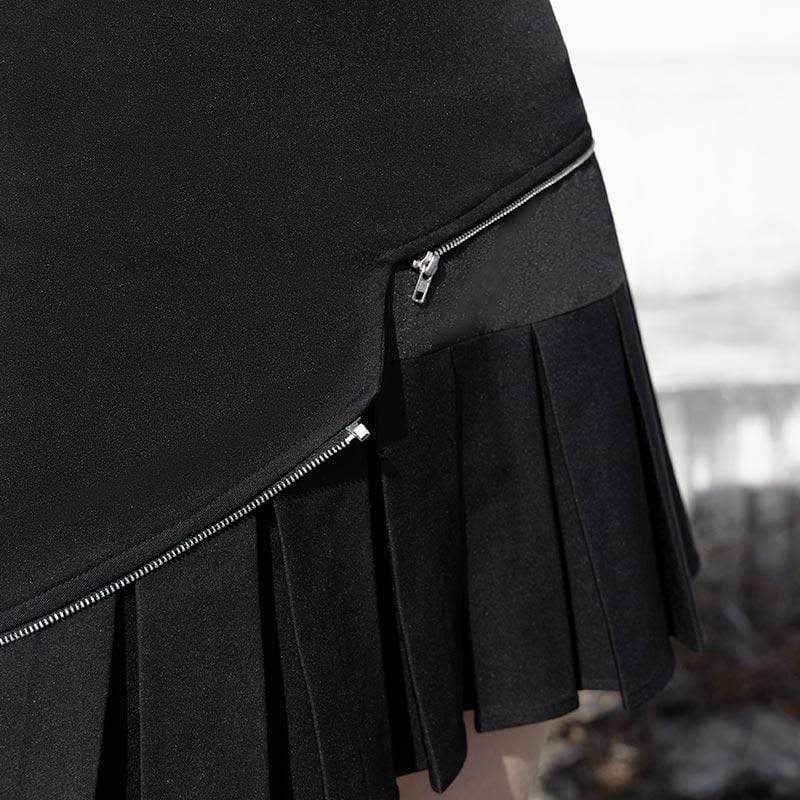 Women's Grunge A-line High-waisted Mini Pleated Skirts