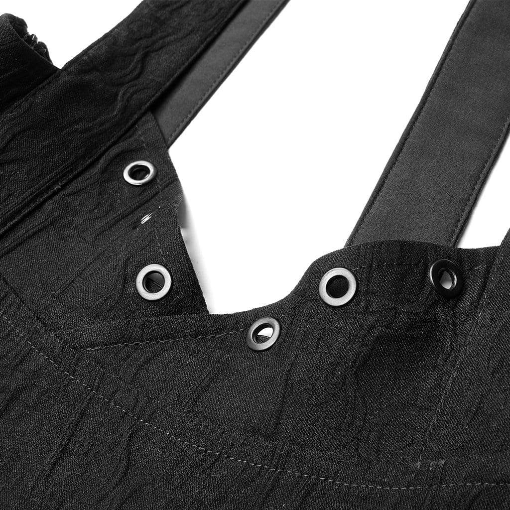 Women's Grunge Cat Printed Suspender Skirt