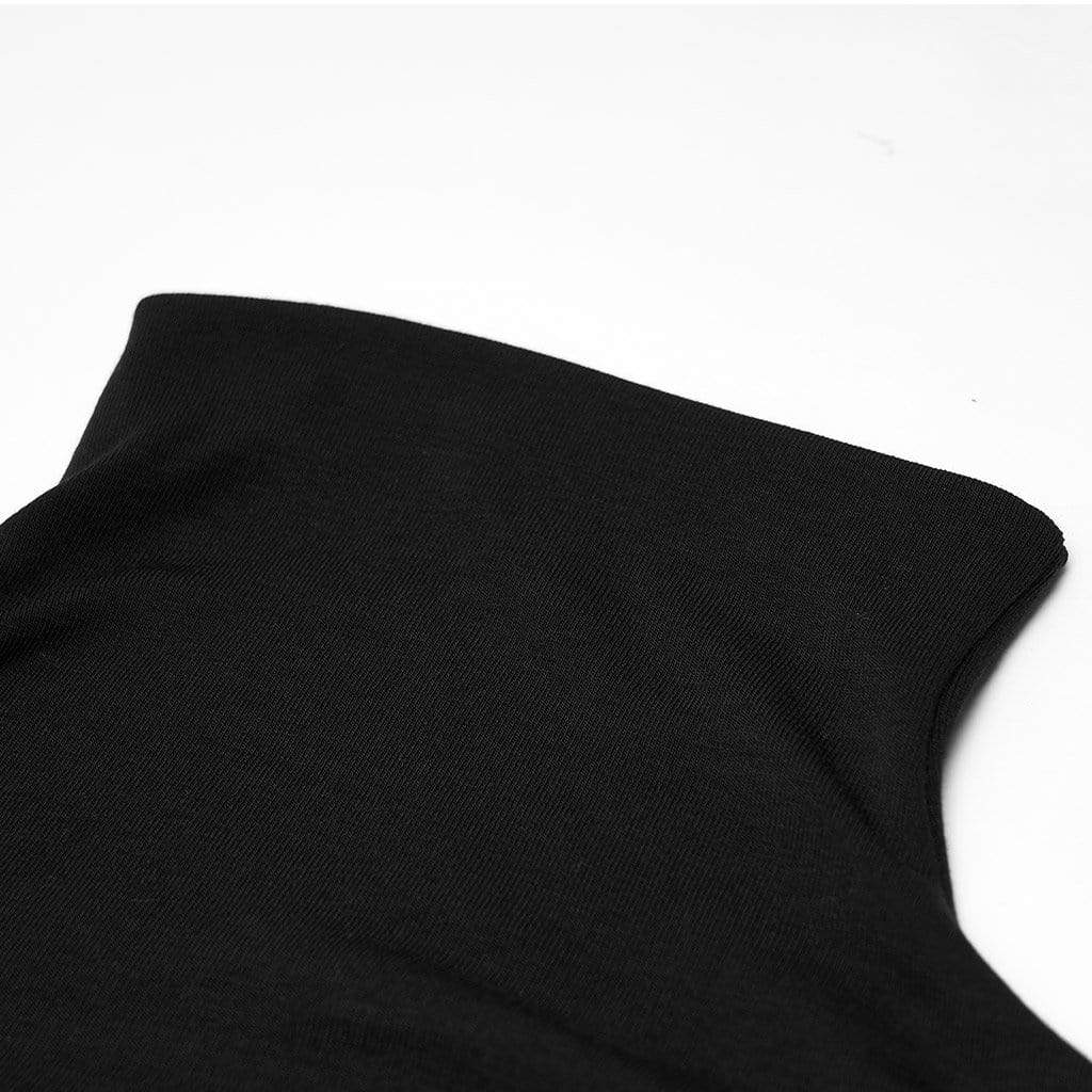 Women's Grunge Cutout Stand Collar Long Sleeved Shirt Dresses