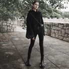 Sherpa-Hoodies mit Grunge-Flare-Ärmeln für Damen