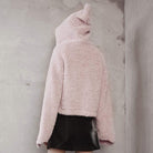 Sherpa-Hoodies mit Grunge-Flare-Ärmeln für Damen