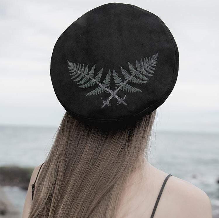 Women's Grunge Leaves Embroidered Berets