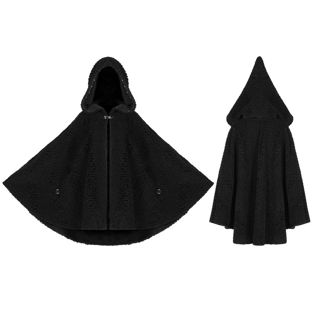 Women's Grunge Polar Fleece Cloak with Witch Hood