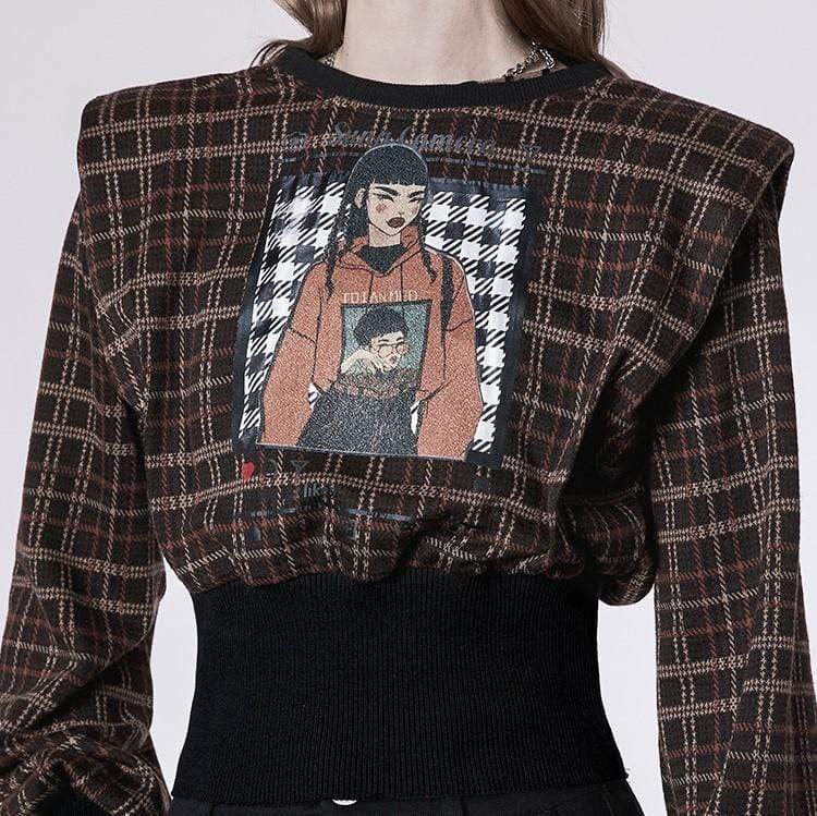 Women's Grunge Slim Fitted Cartoon Printed T-shirt