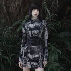 PR-A Women's Grunge Striped Wide Belt