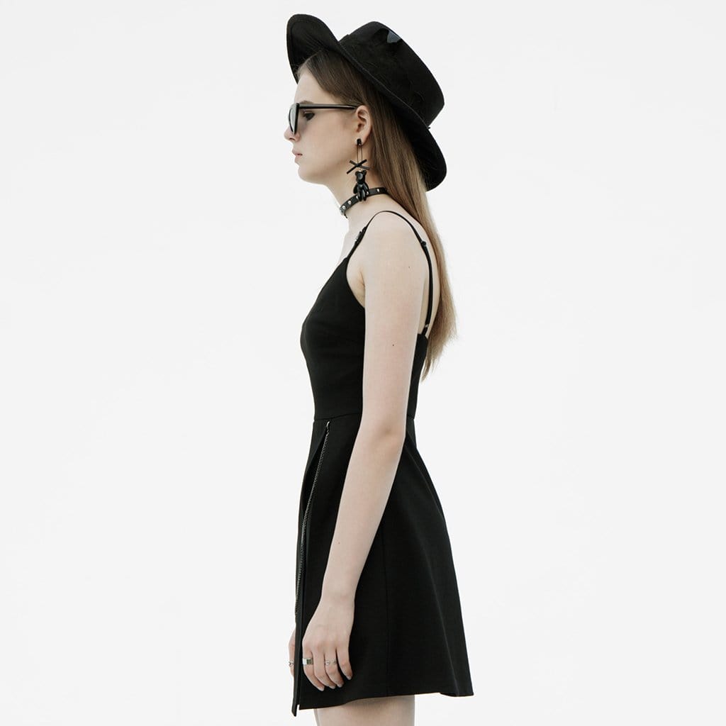 Women's Grunge Two-piece Slip Black Little Dresses