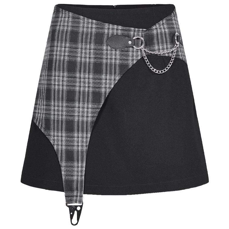 Women's Irregular Plaid Mini Skirts