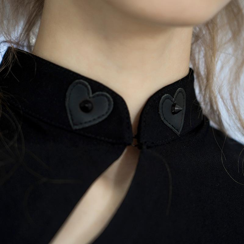 Women's Mandarin Collar Latern Sleeved Ruffled Crop Tops