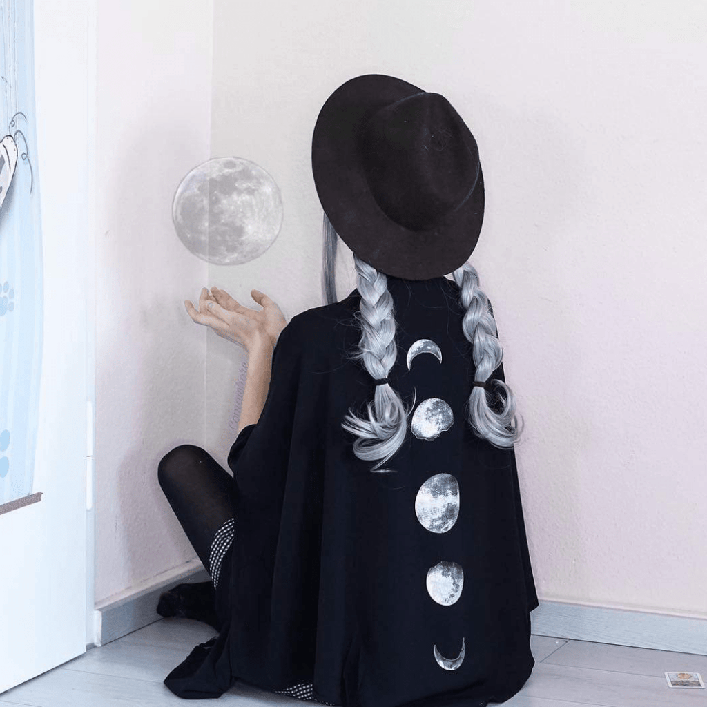PR-A Women's Phases Of Moon Punk Cloak