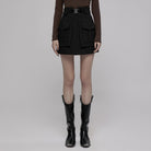 PR-A Women's Punk Double Pocket A-line Skirt