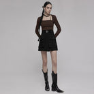 PR-A Women's Punk Double Pocket A-line Skirt
