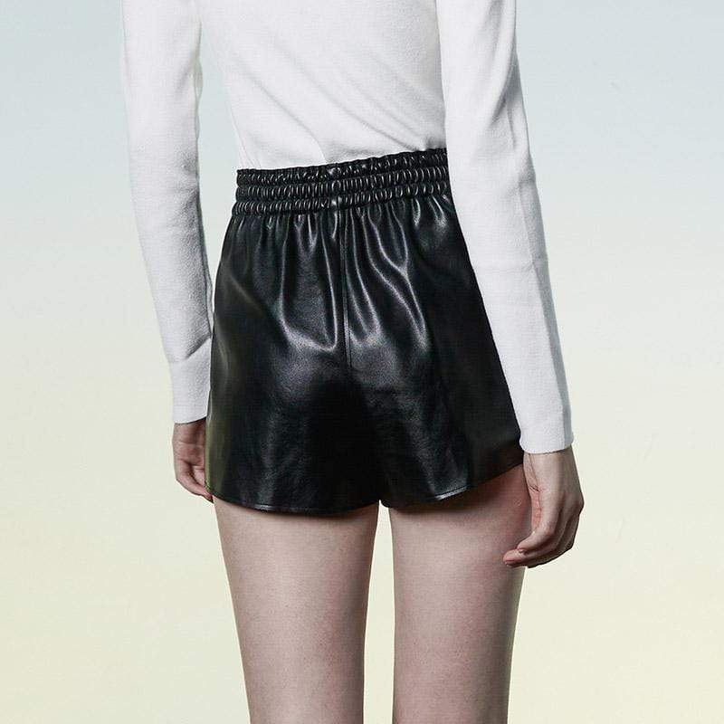 Women's Punk Faux Leather Zipper Short