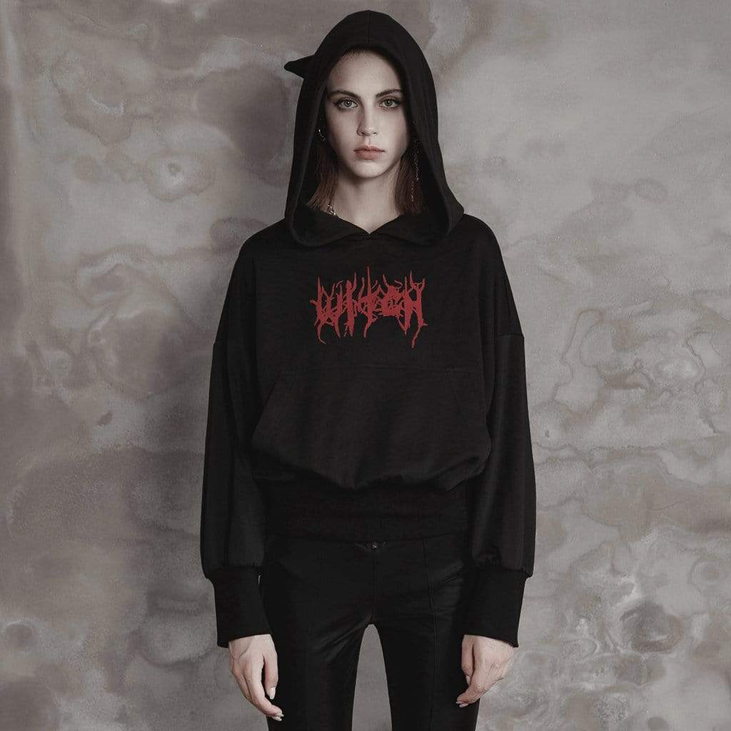 Women's Punk Gothic Printed Witch Hoodies