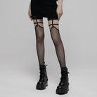 PR-A Women's Punk Skull Mesh Knee-high Stockings