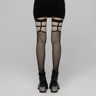 PR-A Women's Punk Skull Mesh Knee-high Stockings