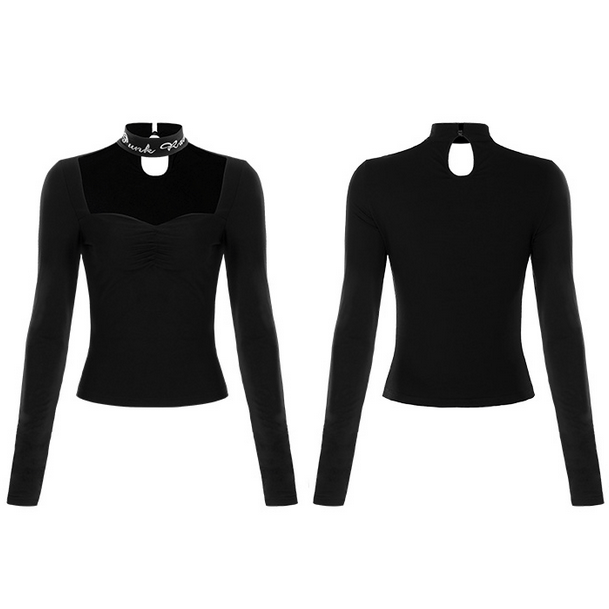 Women's Square Collar Halter Long Sleeved T-shirts